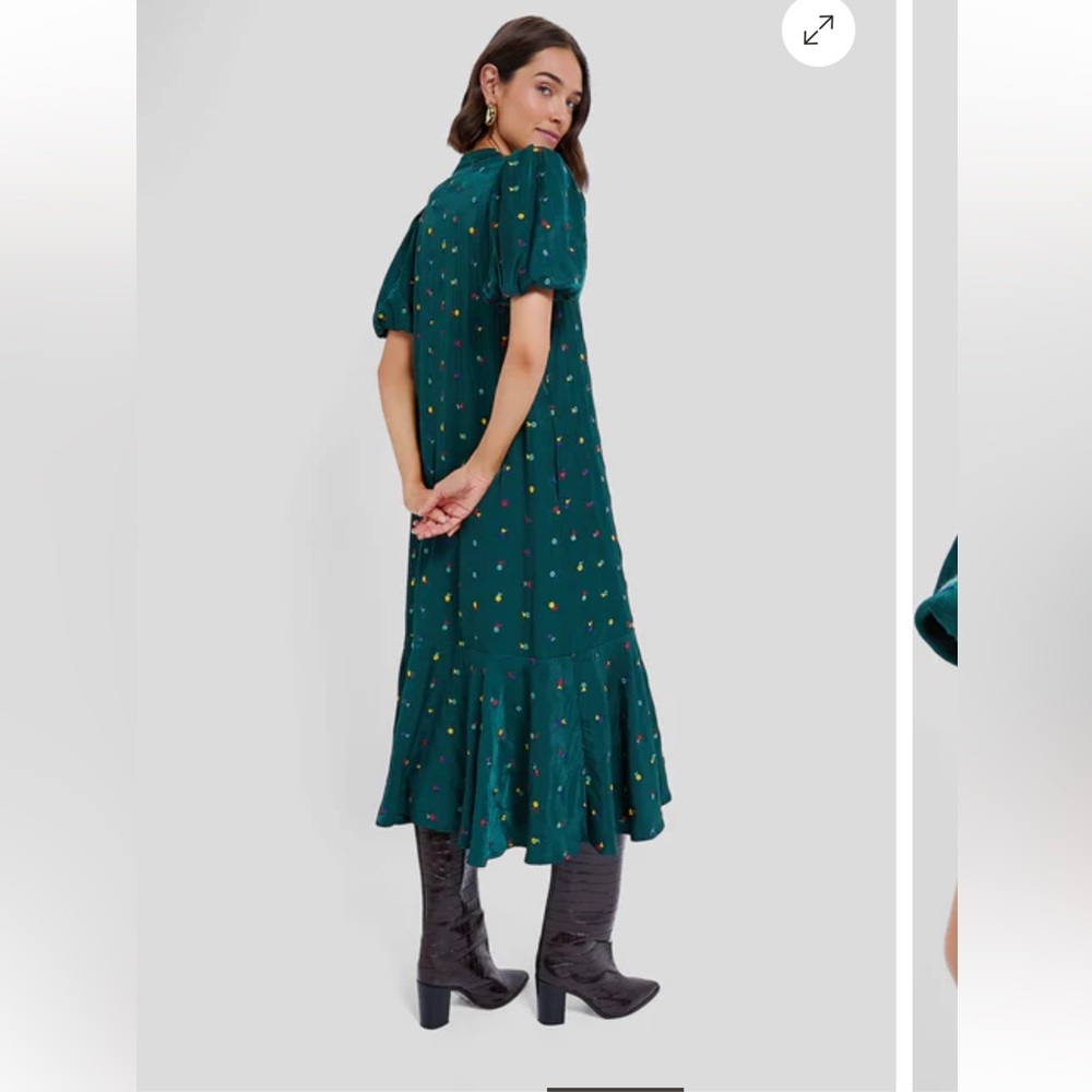 Green Embroidered Molly Dress